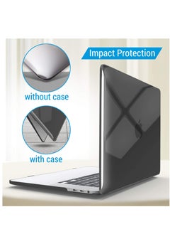 Generic Hard Shell Case Protective Snap On Cover Compatible with Apple MacBook Pro 15 inch 2019 2018 2017 2016 Release A1990 A1707 with Touch Bar and Touch ID (Crystal Black)  - Image 4