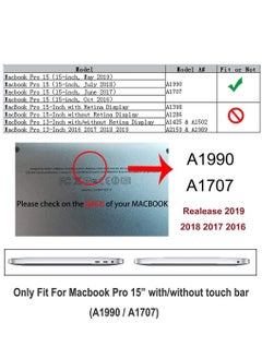 Generic Hard Shell Case Protective Snap On Cover Compatible with Apple MacBook Pro 15 inch 2019 2018 2017 2016 Release A1990 A1707 with Touch Bar and Touch ID (Crystal Black)  - Image 2