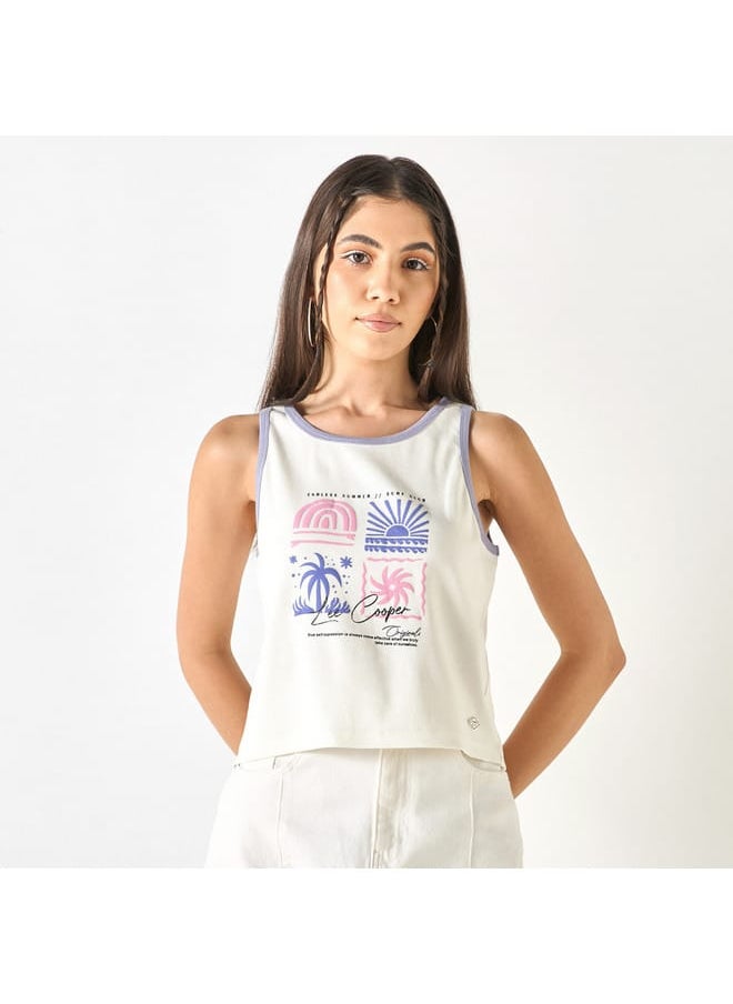 Lee Cooper Lee Cooper Graphic Print Sleeveless T-Shirt  - Image 1