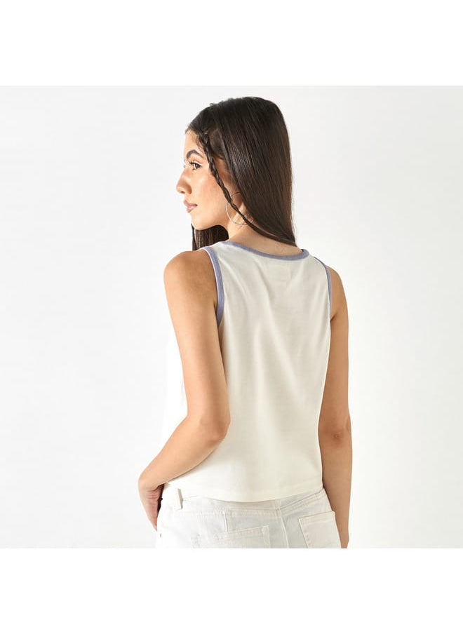 Lee Cooper Lee Cooper Graphic Print Sleeveless T-Shirt  - Image 3