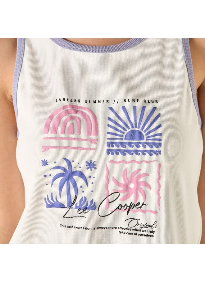 Lee Cooper Lee Cooper Graphic Print Sleeveless T-Shirt  - Image 4