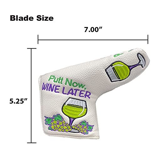 Giggle Golf “Putt Now Wine Later” Golf Club Headcovers. Blade, Mallet & Hybrid Covers. Wine Lover Golf Accessories - Women’s & Men’s Novelty Headcovers. (for Blade) - Image 3