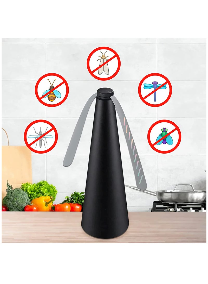 SYOSI Fly Fan for Tables Indoor Outdoor Meal, Portable Fly Fan Keep Your Food Clean(Black Color 2pcs)  - Image 4