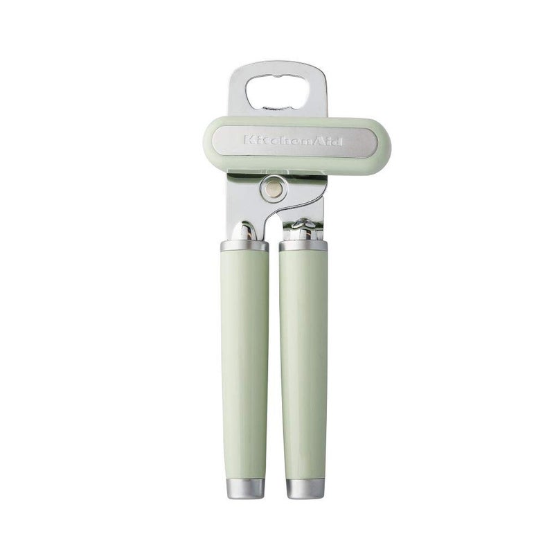 KitchenAid Classic Multifunction Can Opener and Bottle Opener Easy to Use Razor Sharp Stainless Steel Cutting Wheel Soft Ergonomic Handles Pistachio