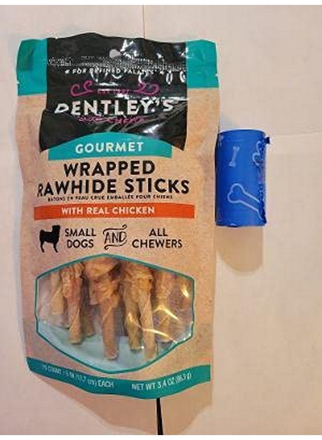 15 قطعة من حلوى Dentley Gourmet Wrapped Twist Treats و1 لفة من فضلات الكلاب