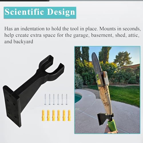 WFCYX Premium Heavy-Duty Wall Hanging Holder for Garden Power Tools, Garage Storage Organizer, Storage Hooks for Trimmer, Holds up to 300lbs, Fits EGO 56V Trimmer and Edger, Ego Power/Edger(2Pcs/6-Hole) - Image 4