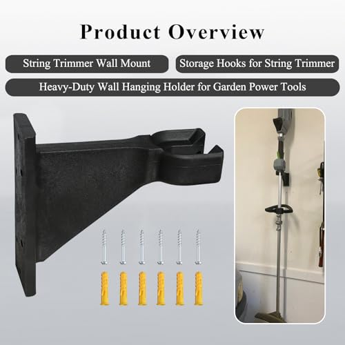 WFCYX Premium Heavy-Duty Wall Hanging Holder for Garden Power Tools, Garage Storage Organizer, Storage Hooks for Trimmer, Holds up to 300lbs, Fits EGO 56V Trimmer and Edger, Ego Power/Edger(2Pcs/6-Hole) - Image 2