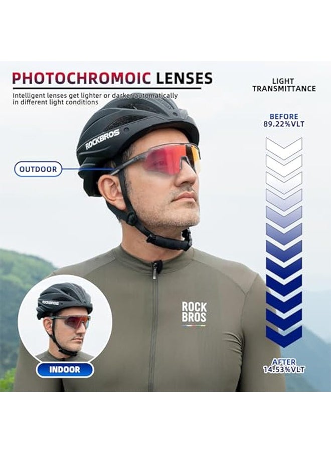 Rockbros Photochromic Cycling Glasses For Men Running Glasses For Women Mountain Bike Sunglasses  - Image 2
