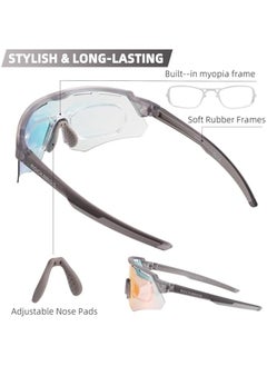 Rockbros Photochromic Cycling Glasses For Men Running Glasses For Women Mountain Bike Sunglasses  - Image 4