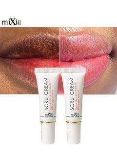 Mixiu scru cream - Lip Magic Lighten Scrub Cream, Dark Black Lip Removal Exfoliation Pigmentation, Fade Dull Pink Lip Balm Brighten, Anti-Crack Moisturizing, Smooth Lips, Gentle Exfoliator For Chapped And Dry Lips （2PCS）  - Image 1