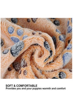KASTWAVE 3 Pack Puppy Blankets Super Soft Warm Sleep Mat Paw Print Blanket Fluffy Premium Fleece Pet Blanket Flannel Throw Dog Washable Blankets for Dogs Puppy Cat  - Image 2