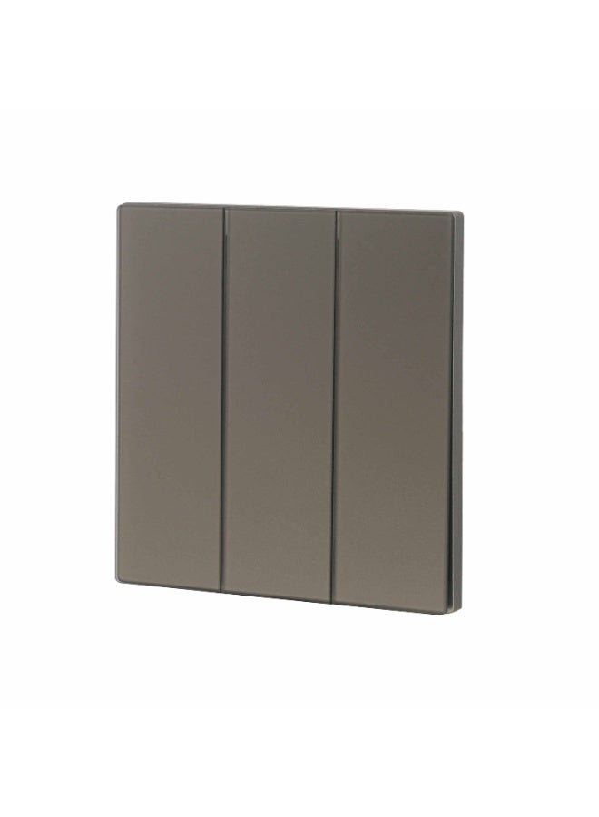 Donmarco 3 Gang 2 Way Switch – Ultra Thin Glass, Modern & Durable, Fire-Resistant Electric Switch, 15-Year Warranty, Wall Switch for Home and Office (Matt Grey) - Image 2