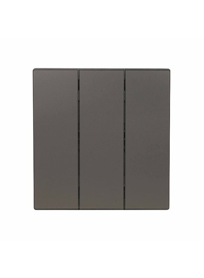 Donmarco 3 Gang 2 Way Switch – Ultra Thin Glass, Modern & Durable, Fire-Resistant Electric Switch, 15-Year Warranty, Wall Switch for Home and Office (Matt Grey) - Image 1