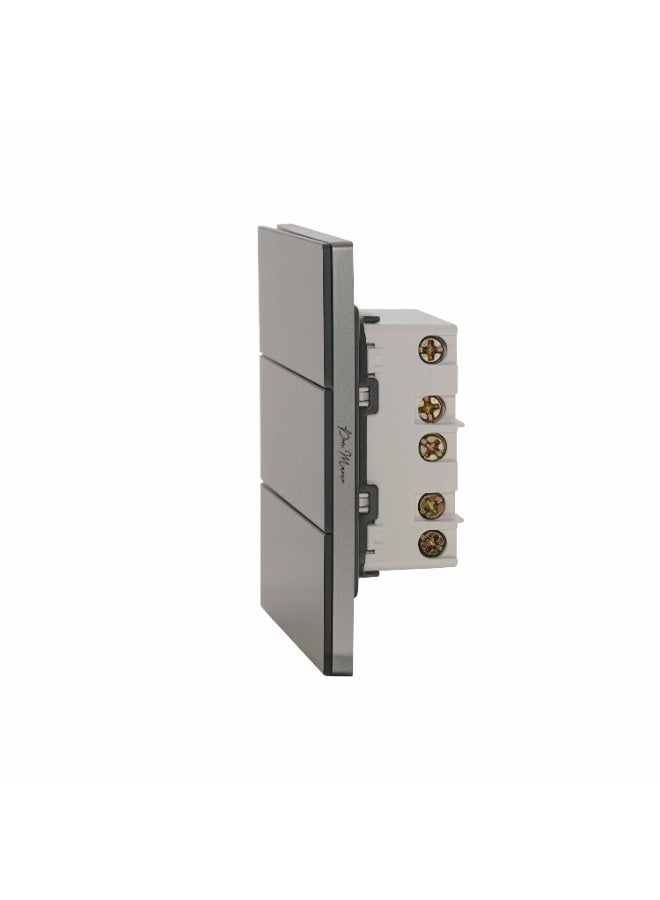 Donmarco 3 Gang 2 Way Switch – Ultra Thin Glass, Modern & Durable, Fire-Resistant Electric Switch, 15-Year Warranty, Wall Switch for Home and Office (Matt Grey) - Image 3