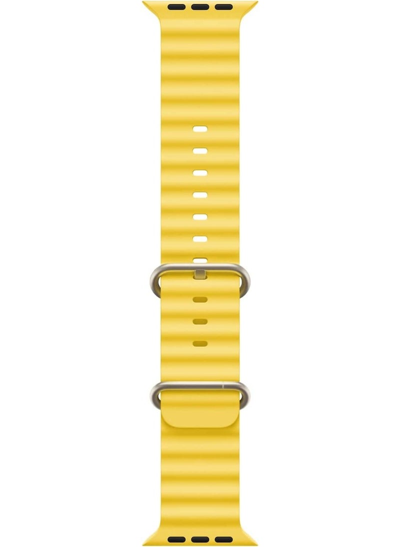 Apple Watch Band Ultra 49mm 45mm 44mm 42mm, Adjustable Loop with Buckle Soft Stretchy Silicone Sports Band for iWatch Series SE 8 7 6 5 4 3 2 1 Men Women, Yellow - Image 4