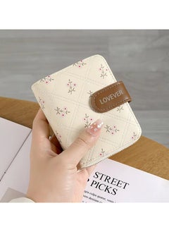 Generic Women's Short Wallet 2025 - Floral Design with Zipper - Gift for Ladies (Beige)  - Image 1