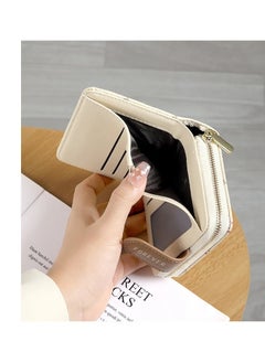 Generic Women's Short Wallet 2025 - Floral Design with Zipper - Gift for Ladies (Beige)  - Image 2