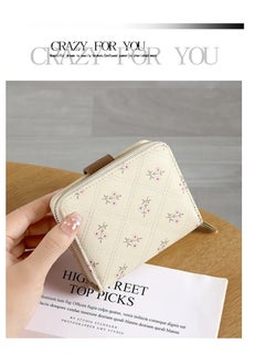 Generic Women's Short Wallet 2025 - Floral Design with Zipper - Gift for Ladies (Beige)  - Image 5