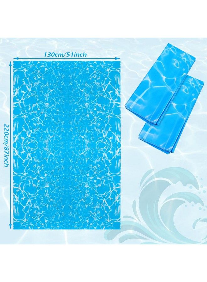 Tatuo Ocean Tablecloth 3 Pieces Water Table Cloth Plastic Beach Table Cover 51 x 87 Inch Pool Party Tablecloth Beach Theme Party Decorations Ocean Party Decoration Water Print Tablecover for Rectangle Table - Image 4