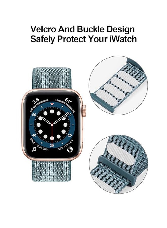 CHENYA Nylon Band Compatible with Apple Watch 42mm 44mm 45mm iWatch 6/SE/5/4/3/2/1 Strap, Fit for iPhone Watch Band Women Men Stretchy Elastic Braided Ventilate Bracelet(Celestial Teal) - Image 2