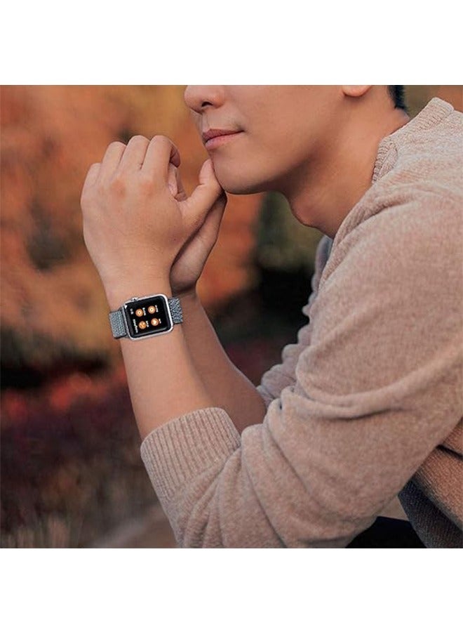 CHENYA Nylon Band Compatible with Apple Watch 42mm 44mm 45mm iWatch 6/SE/5/4/3/2/1 Strap, Fit for iPhone Watch Band Women Men Stretchy Elastic Braided Ventilate Bracelet(Celestial Teal) - Image 4