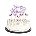 YUINYO Purple Happy Birthday Cake Toppers lettershappy birthday and love starParty - Image 2