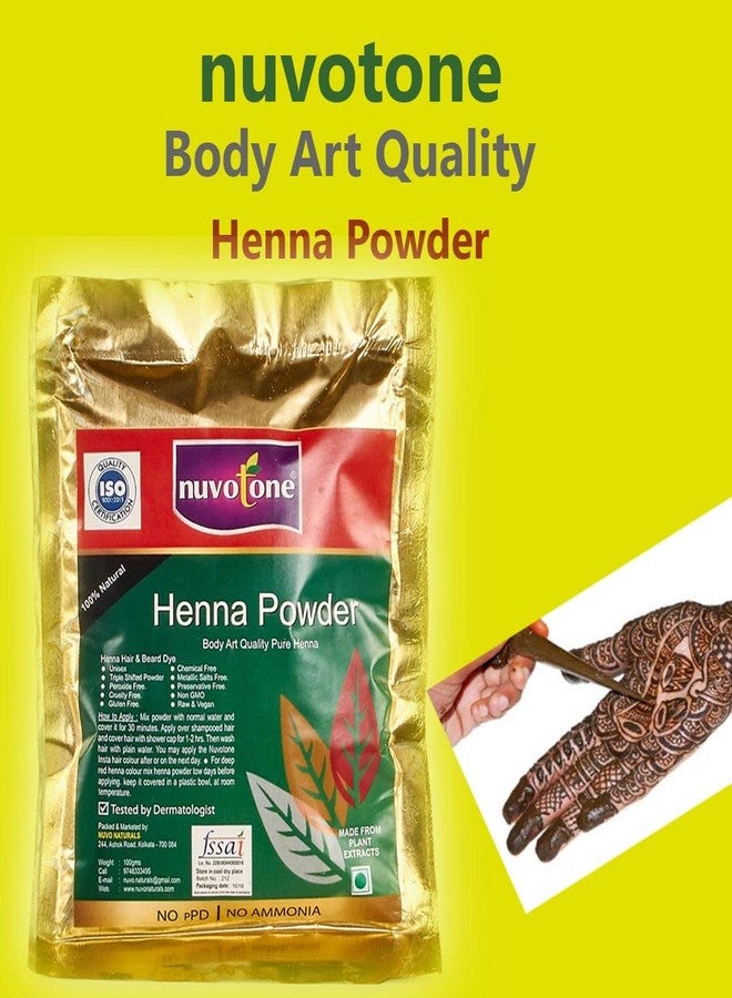 Nuvotone Ppd And Ammonia-free Ayurvedic Natural Black Hair color Kit - Insta Natural Hair color (Natural Black) [Pack Of 2] And Body Art Quality Henna Powder - Image 4