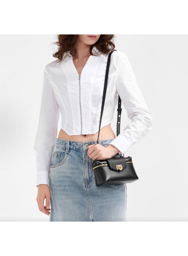 Charles & Keith Arwen Top Handle Vanity Bag u0026 Crossbody Bag - Black - Image 5