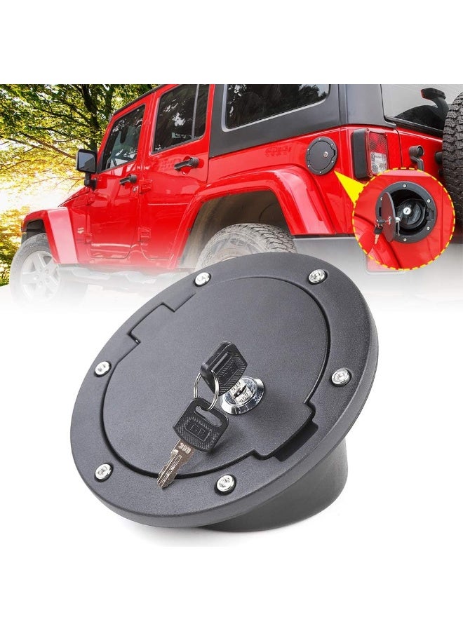 JeCar JeCar Fuel Door Cover Locking Gas Cap Cover for 2007-2018 Jeep Wrangler JK & Unlimited  - Image 1
