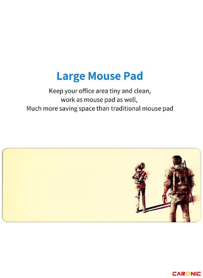 Large Gaming Mouse Pad with Superior Micro Weave Cloth Extended Desk Mousepad with Stitched Edges Non-Slip Base Water Resist Keyboard Pad For Gamer And Office Home TLO 184