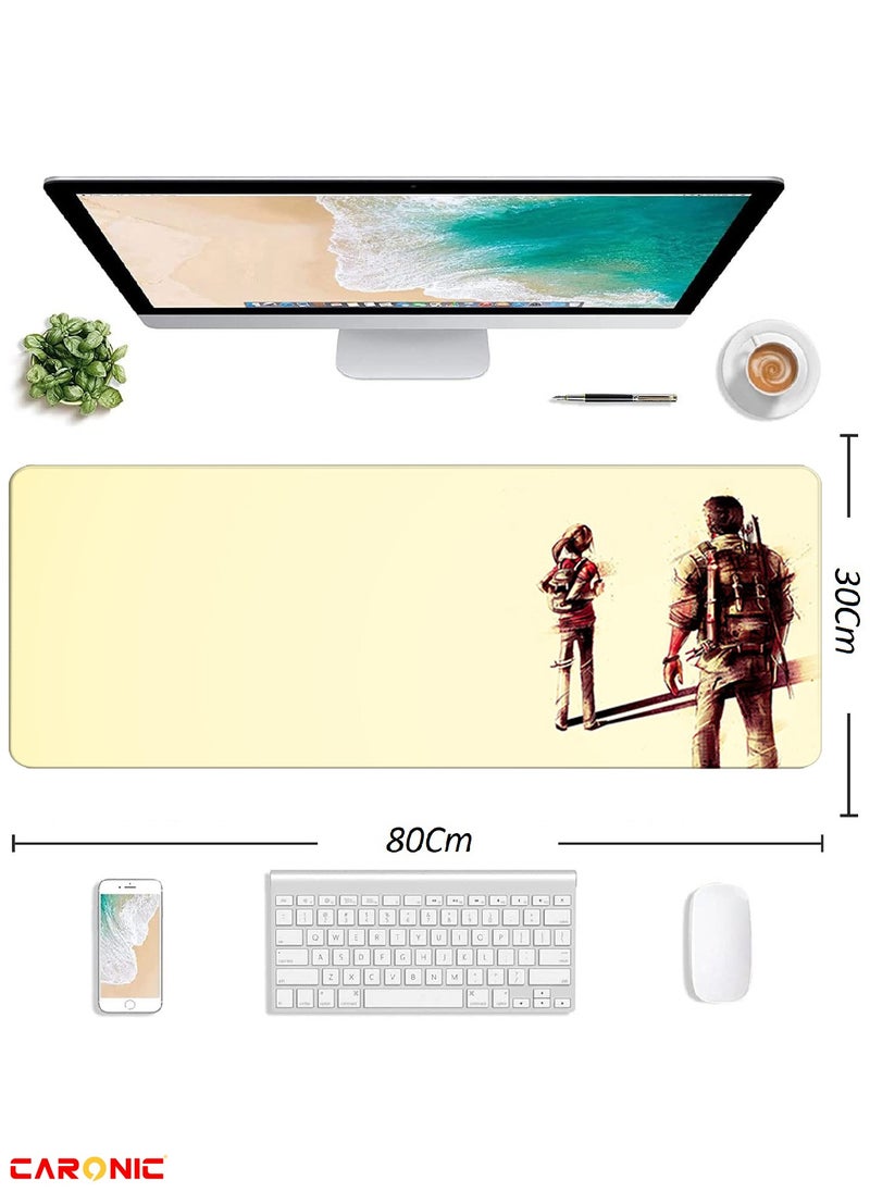 Large Gaming Mouse Pad with Superior Micro Weave Cloth Extended Desk Mousepad with Stitched Edges Non-Slip Base Water Resist Keyboard Pad For Gamer And Office Home TLO 184
