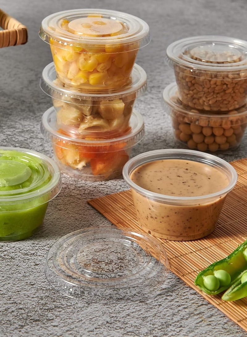 Jelly Shot Cups with Lids Small Container 3.2 oz 100 Count Disposable for Salad, Sauce, Dressing, Snacks, Dip - Image 2
