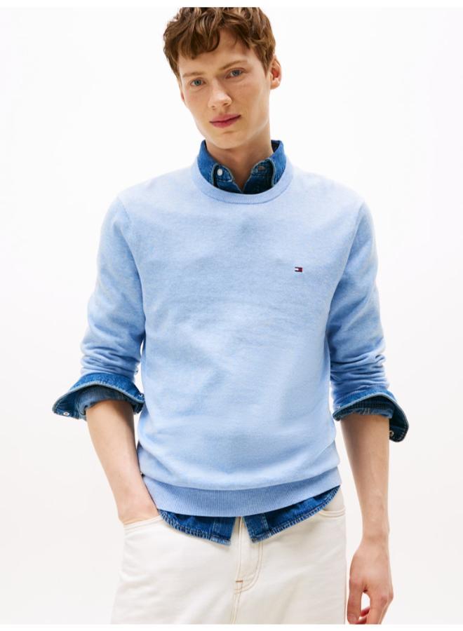 TOMMY HILFIGER Flag Embroidery Crew Neck Jumper - Image 1