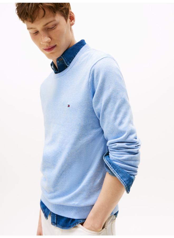 TOMMY HILFIGER Flag Embroidery Crew Neck Jumper - Image 3