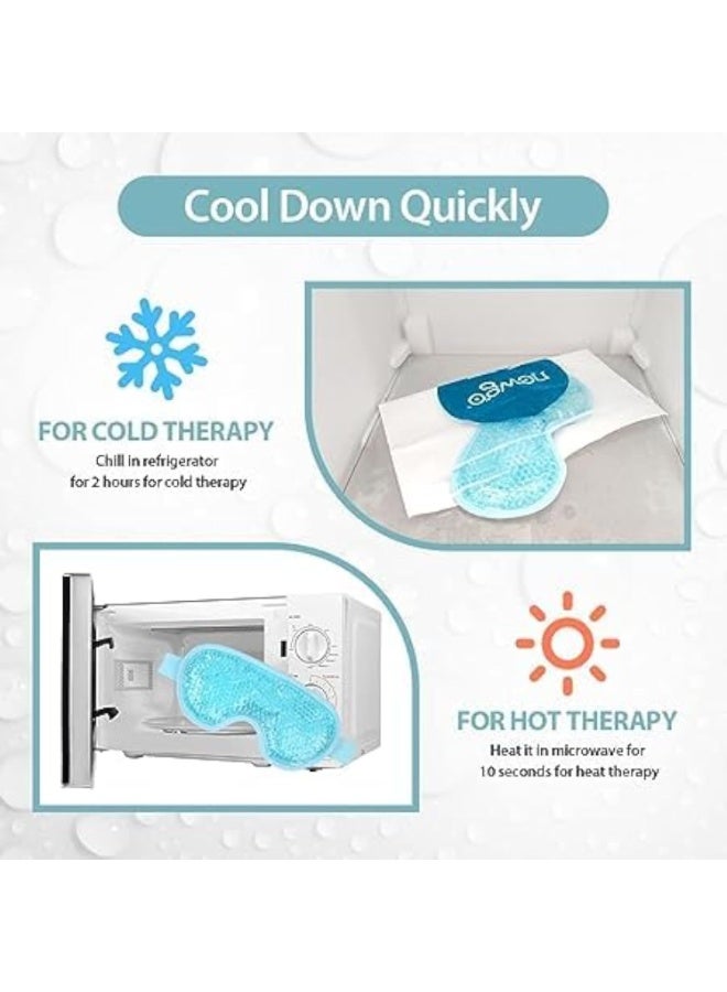 Cazadora Blue Silicone Cooling Eye Mask for Puffy Eyes, Dark Circles & Migraine Relief - Reusable Hot Cold Therapy Gel Beads Compress for Sinus Pain, Headaches, Stress & Eye Fatigue – Multi-Purpose Eye Care Relaxation Solution – Perfect for Sleeping, Travel, and Beauty Routine – The Ultimate Soothing and Calming Eye Treatment – Non-Toxic, Flexible, and Adjustable Fit for Men and Women – Professional Grade Quality – 19.5 x 9.6 cm – Fast Acting Relief and Rejuvenation – Lightweight 120g – Essential Home & Spa Accessory for Holistic Wellness - Image 2