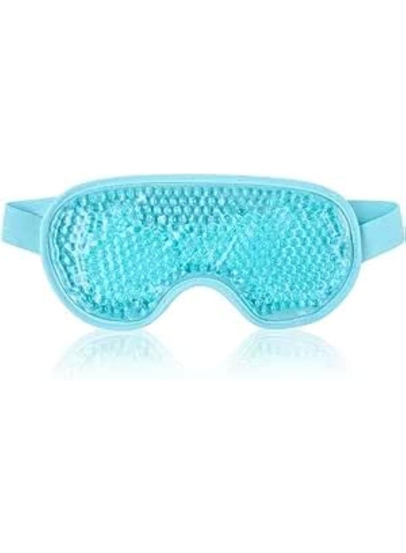 Cazadora Blue Silicone Cooling Eye Mask for Puffy Eyes, Dark Circles & Migraine Relief - Reusable Hot Cold Therapy Gel Beads Compress for Sinus Pain, Headaches, Stress & Eye Fatigue – Multi-Purpose Eye Care Relaxation Solution – Perfect for Sleeping, Travel, and Beauty Routine – The Ultimate Soothing and Calming Eye Treatment – Non-Toxic, Flexible, and Adjustable Fit for Men and Women – Professional Grade Quality – 19.5 x 9.6 cm – Fast Acting Relief and Rejuvenation – Lightweight 120g – Essential Home & Spa Accessory for Holistic Wellness - Image 1