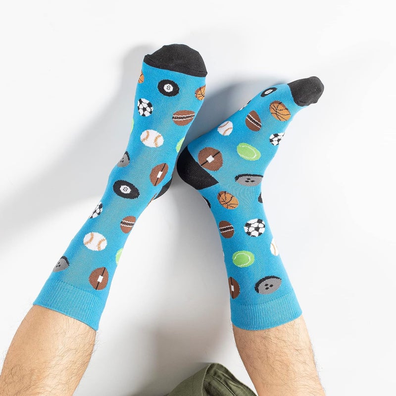 BISOUSOX Mens Dress Socks Funny Fun Colorful Crazy Funky Crew Socks for Men Novelty Happy Cotton Size 9-12 - Image 5