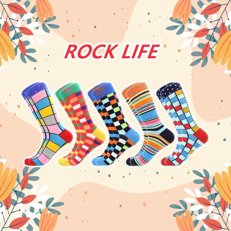 BISOUSOX Mens Dress Socks Funny Fun Colorful Crazy Funky Crew Socks for Men Novelty Happy Cotton Size 9-12 - Image 2