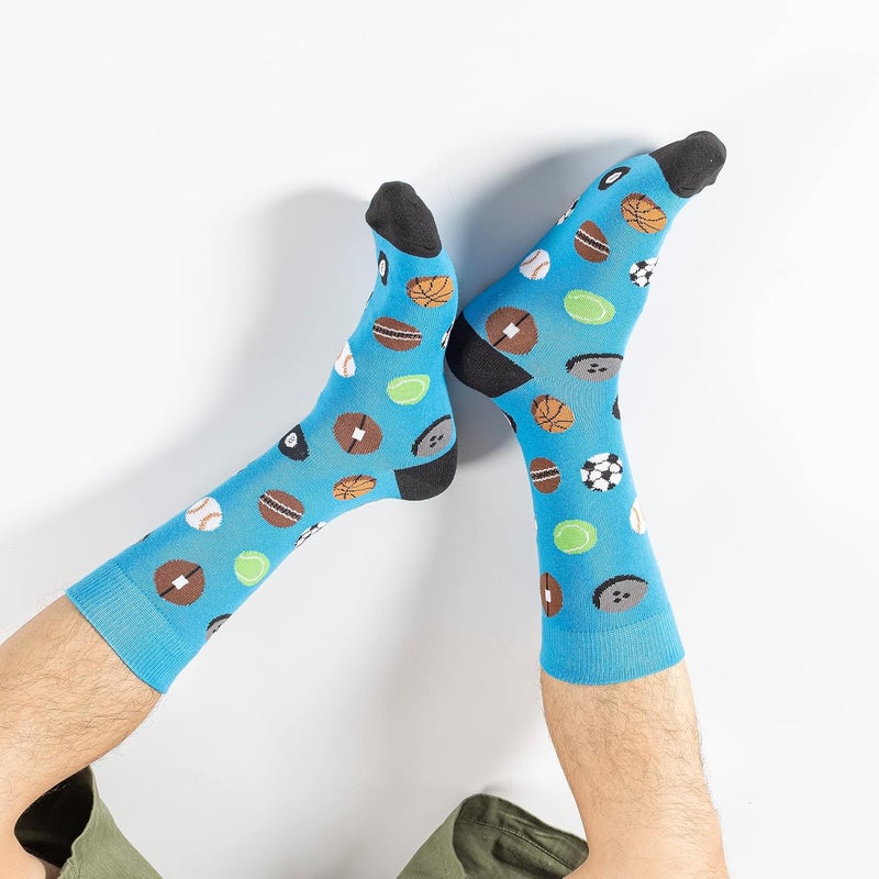 BISOUSOX Mens Dress Socks Funny Fun Colorful Crazy Funky Crew Socks for Men Novelty Happy Cotton Size 9-12 - Image 4