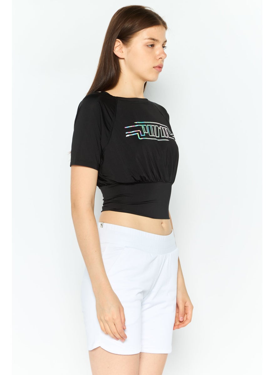 PUMA Women Sportswear Fit Short Sleeve Training Top, Black  - Image 4