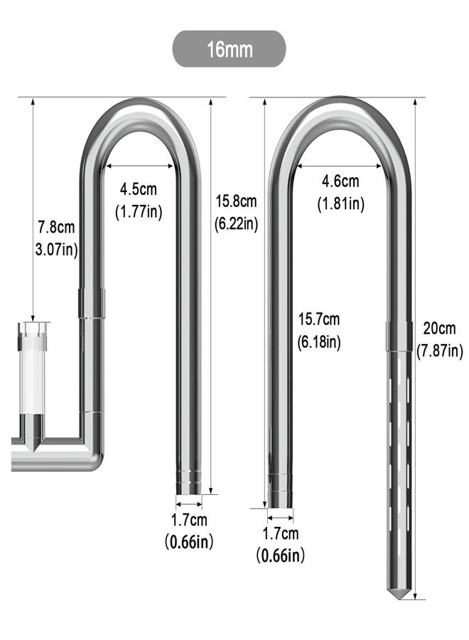FZONE Stainless Steel Lily Pipes, Upgraded Outflow with Surface Skimmer and Detachable 4.3" Extension Pipe 5/8" ID (16mm) - Image 2