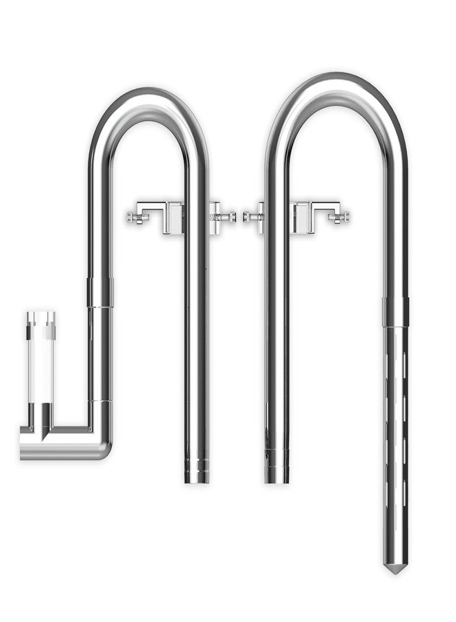 FZONE Stainless Steel Lily Pipes, Upgraded Outflow with Surface Skimmer and Detachable 4.3" Extension Pipe 5/8" ID (16mm) - Image 1