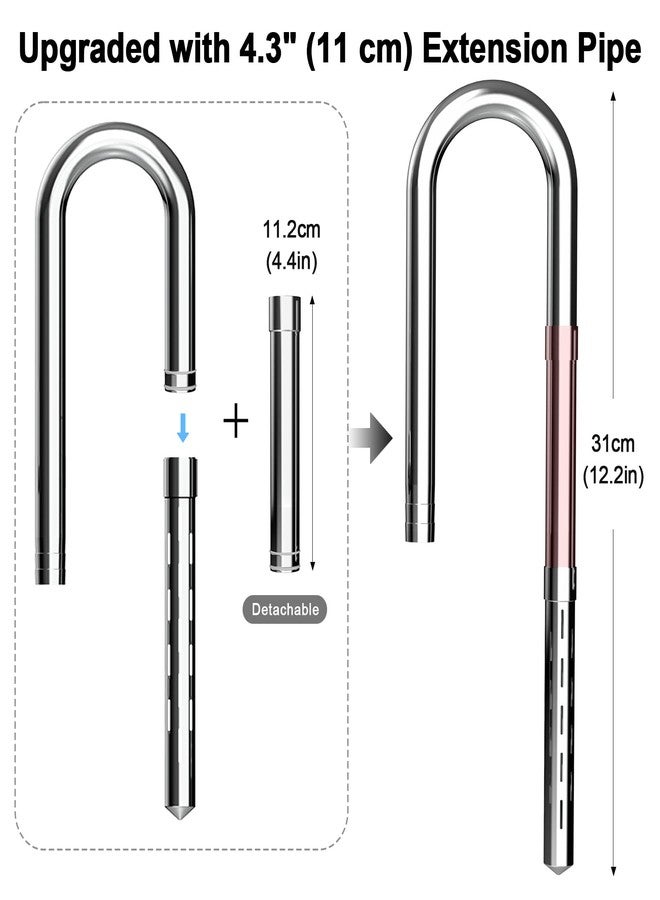 FZONE Stainless Steel Lily Pipes, Upgraded Outflow with Surface Skimmer and Detachable 4.3" Extension Pipe 5/8" ID (16mm) - Image 3
