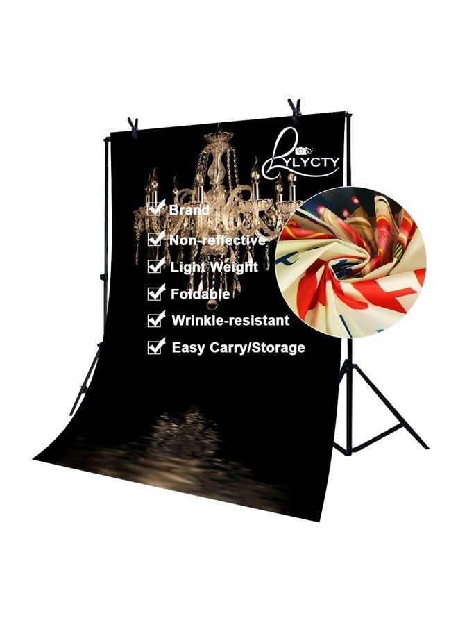 LYLYCTY 5x7ft Luxurious Chandeliers Photography Background European Gorgeous Crystal Chandelier Black Backdrop Studio Props Indoor Decorations LY024 - Image 3