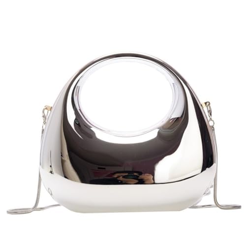 GSYPS Acrylic Handbags for Women Cute Acrylic Clutch Small Unique Purse Trendy Metal Evening Bag for Party Cocktail Silver - Image 1
