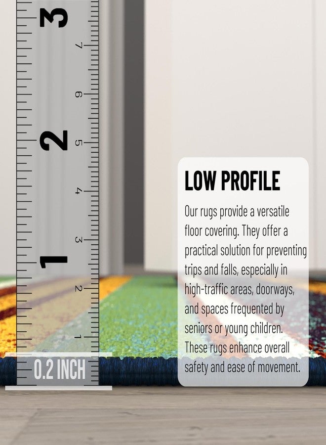 Ottomanson Hallway Runner Rug 1'10" x 7' Non Slip Striped Area Rugs Easy to Clean Laundry Rug Runner Durable & Pet Friendly Floor Carpet Runners for Hallways Entryway Living Room Kitchen, Multicolor - Image 4