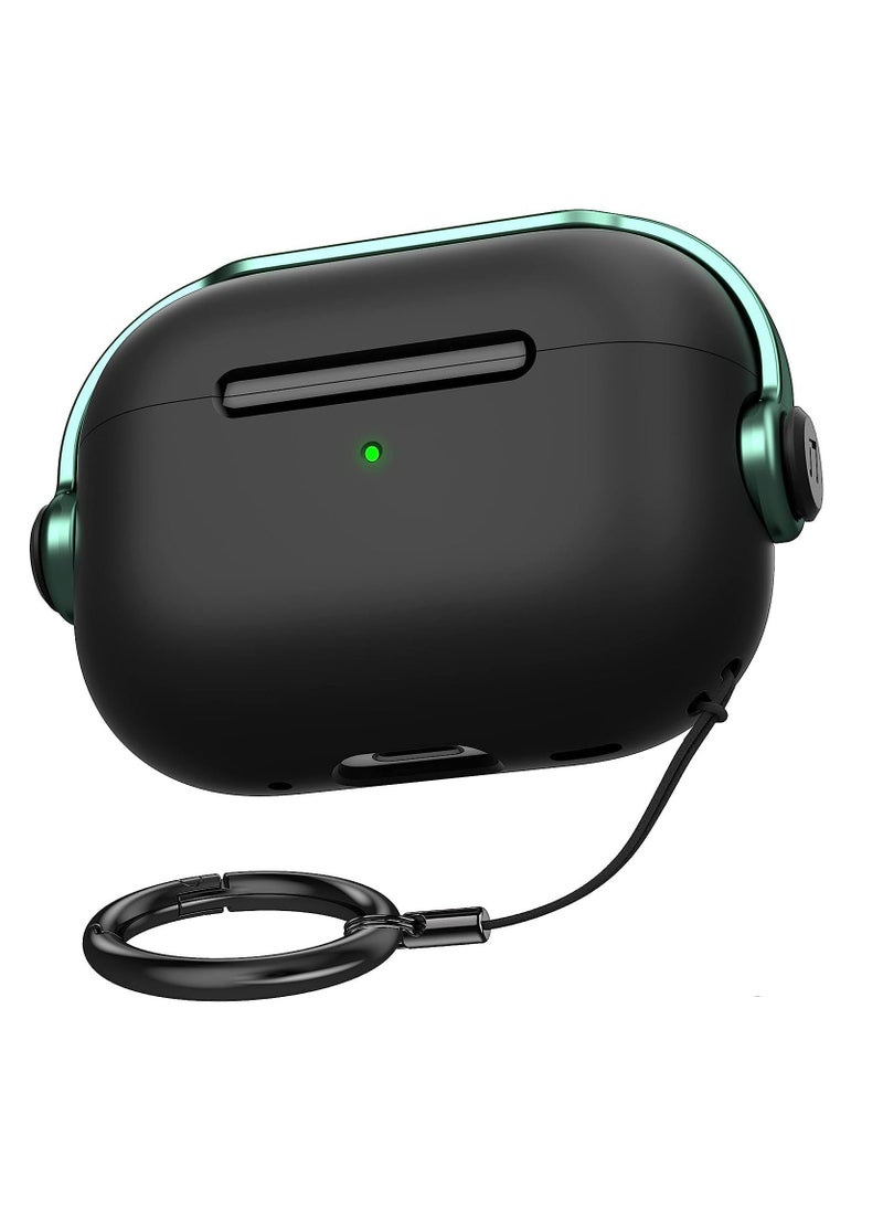 Anmi AirPods Pro 2 2nd Generation Case Cover, Creative Musician Headset Secure Lock Design Protective Case with Keychain Compatible with Airpods Pro 2 2022  for Women Men, Green - Image 1