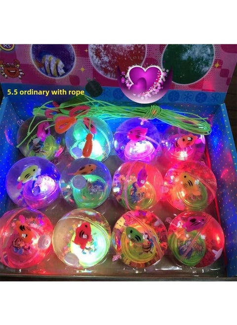 Flash Crystal Ball Luminous Elastic Ball Colorful Bounce Water Ball Flash Children's Toy Ball Stall Supply JT-Color:5.5CM Ordinary With Rope Luminous Elastic Ball Color Random Delivery