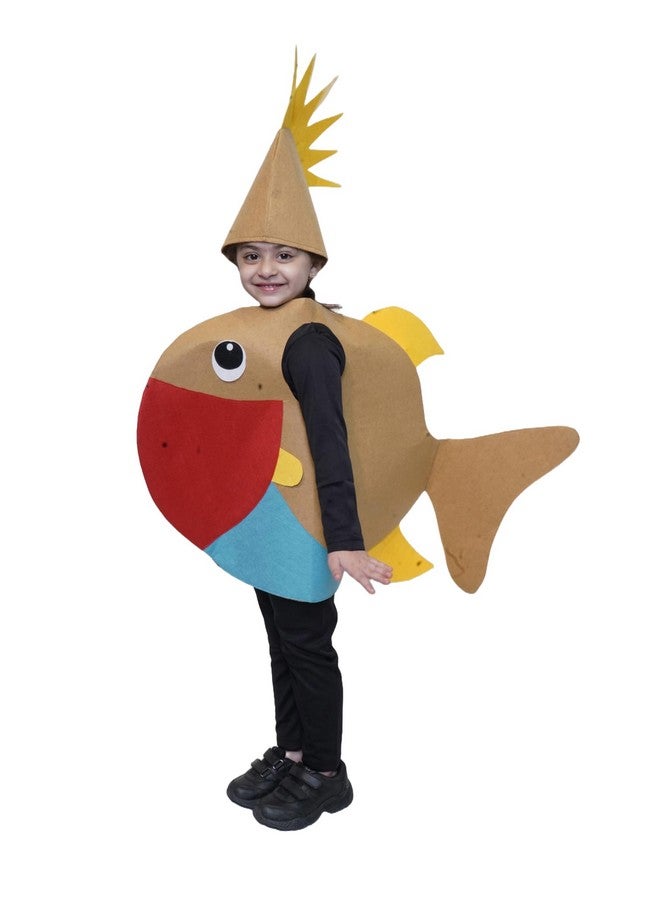 Kaku Fancy Dresses Polyester Puffer Fish Cutout For Kids, Water Animal Costume For Boys & Girls (Freesize/Only Cutout With Cap), Multicolor - Image 1