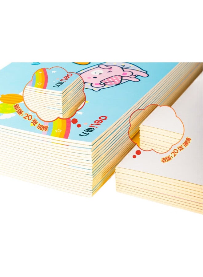 Deli [Back To School Essential], Deli 10 Packs 20 Sheets Children'S Blank Sketchbooks, Kindergarten And Elementary School Drawing Books, 252*179Mm Blue [Back To School Gift] - Image 2